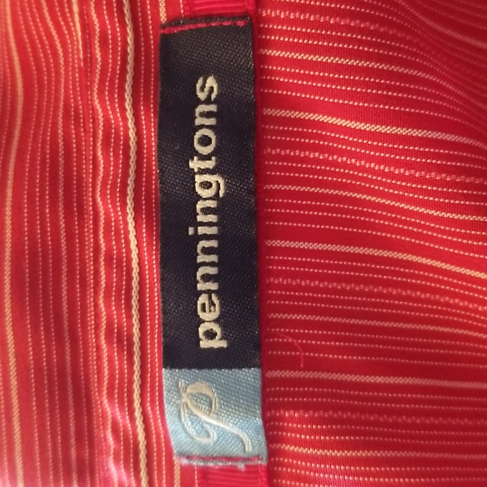 10/$10 Vintage Penningtons Red Striped Blouse 16 - Picture 4 of 6